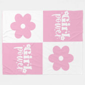 Retro-Blumen "Girl Power"  Fleecedecke (Vorderseite (Horizontal))