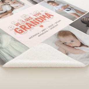 Retro-Blumen Großmutter wir lieben dich 8-Foto-Col Sherpadecke