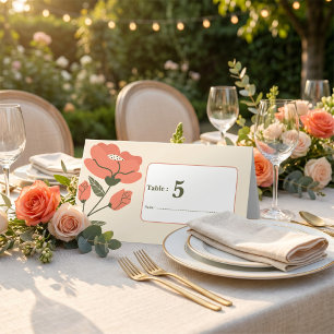 Retro-Blumen Hochzeit im Vintage-Garten-Stil Platzkarte