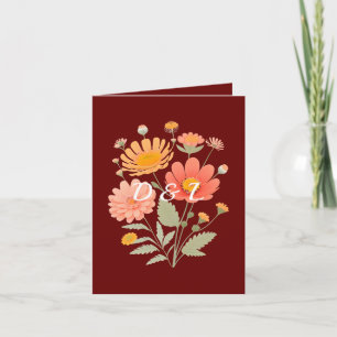 Retro-Blumen-Hochzeitseinladung mit Falz Einladung