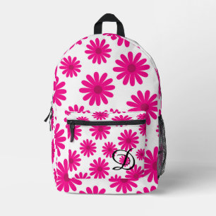 Retro-Blumen im Mitte-des-Jahrhunderts-Moderne-Sti Bedruckter Rucksack