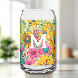 Retro-Blumen-Initiale Dosenglas