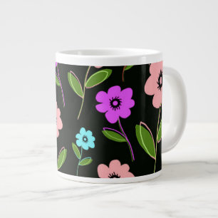 Retro Blumen Jumbo-Tasse