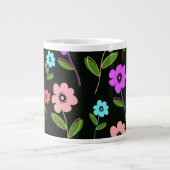 Retro Blumen Jumbo-Tasse (Vorderseite)