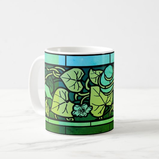 Retro Blumen Kaffeetasse (Vorderseite Links)