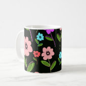 Retro Blumen Kaffeetasse (Vorderseite Links)