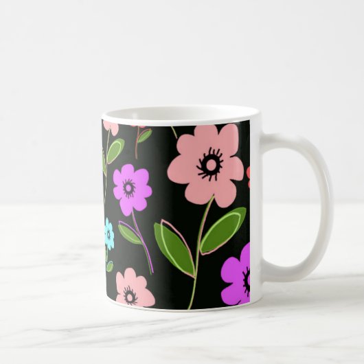 Retro Blumen Kaffeetasse (Rechts)