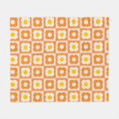 Retro-Blumen-Karomuster Gelb, Orange Fleecedecke (Vorderseite (Horizontal))