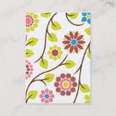 Retro Blumen-Kontakt-Karte Visitenkarte (Rückseite)