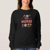Retro-Blumen-Krankenschwester auf der Notfallstati Sweatshirt (Vorderseite)