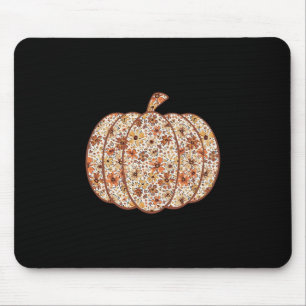 Retro-Blumen-Kürbis-Dankfest-Herbst-Herbst-Stimmun Mousepad