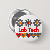 RETRO Blumen LabradorTech Button (Vorne & Hinten)