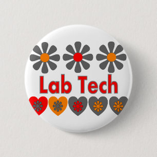 RETRO Blumen LabradorTech Button