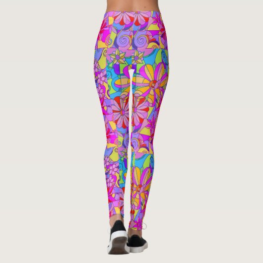 Retro Blumen-Leggings Leggings (Rückseite)