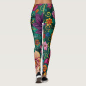 Retro-Blumen-Leggings Leggings (Rückseite)