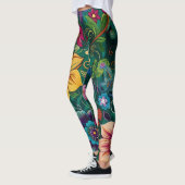 Retro-Blumen-Leggings Leggings (Links)