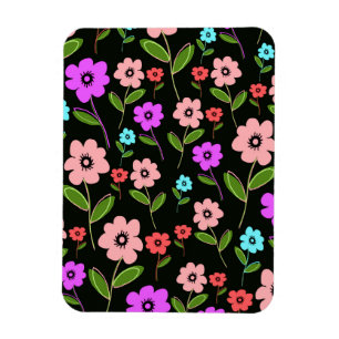 Retro Blumen Magnet