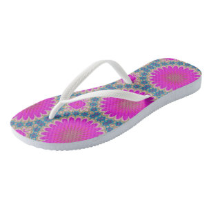 Retro-Blumen-Mandala-Psychedelische Blume Badesandalen
