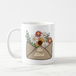 Retro-Blumen mit einer positiven Botschaft sei net Kaffeetasse