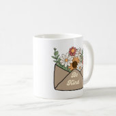 Retro-Blumen mit einer positiven Botschaft sind fr Kaffeetasse (VorderseiteRechts)