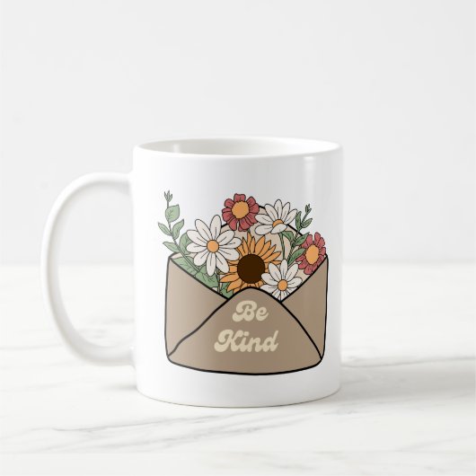 Retro-Blumen mit einer positiven Botschaft sind fr Kaffeetasse (Links)