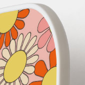 Retro-Blumen-Monogramm Mädchen-Pickleball-Schläger Pickleball Schläger (Linke Seite)