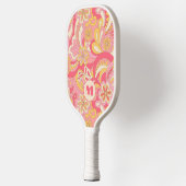 Retro-Blumen-Monogramm Mädchen-Pickleball-Schläger Pickleball Schläger (Links)