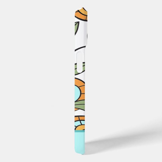 Retro-Blumen-Monogramm mit Hummel-Muster Case-Mate iPhone Hülle (Rückseite / Rechts)