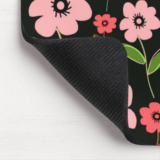 Retro Blumen Mousepad (Ecke)