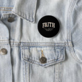 Retro-Blumen-Muster Glaube Kann Berge Versetzen Re Button (Beispiel)