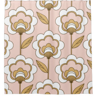 Retro Blumen: nahtlos Vintages Muster. Duschvorhang