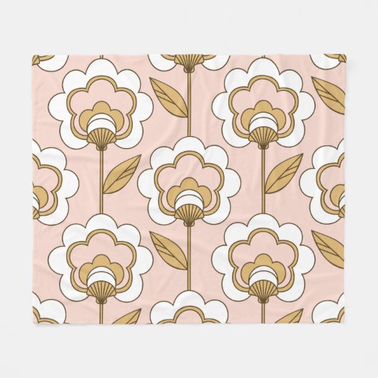Retro Blumen: nahtlos Vintages Muster. Fleecedecke (Vorderseite (Horizontal))