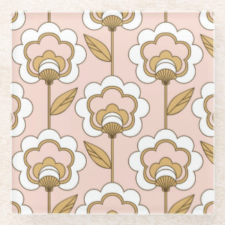 Retro Blumen: nahtlos Vintages Muster. Glasuntersetzer
