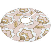 Retro Blumen: nahtlos Vintages Muster. Polyester Weihnachtsbaumdecke (Schrägansicht)