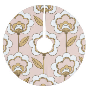 Retro Blumen: nahtlos Vintages Muster. Polyester Weihnachtsbaumdecke