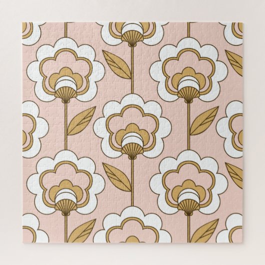 Retro Blumen: nahtlos Vintages Muster. Puzzle (Vertikal)
