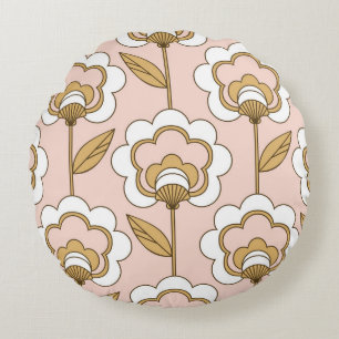 Retro Blumen: nahtlos Vintages Muster. Rundes Kissen
