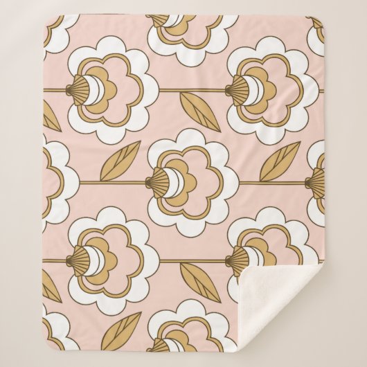 Retro Blumen: nahtlos Vintages Muster. Sherpadecke (Vorderseite)