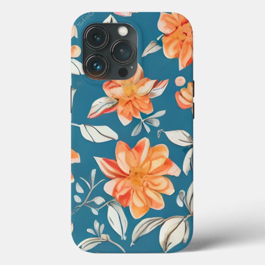 Retro-Blumen nahtloses Muster Case-Mate iPhone Hülle (Rückseite)