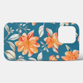 Retro-Blumen nahtloses Muster Case-Mate iPhone Hülle (Rückseite (Horizontal))
