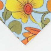 Retro-Blumen-Nahtloses Muster Fleecedecke (Ecke)