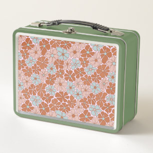 Retro-Blumen-Nahtloses Muster Metall Brotdose