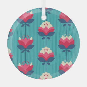Retro-Blumen-Nahtloses Muster. Ornament Aus Glas