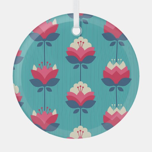 Retro-Blumen-Nahtloses Muster. Ornament Aus Glas (Vorderseite)