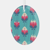 Retro-Blumen-Nahtloses Muster. Ornament Aus Glas (Vorderseite links)