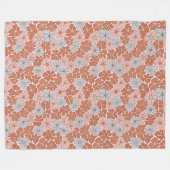 Retro-Blumen-Nahtlosmuster Fleecedecke (Vorderseite (Horizontal))