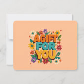 Retro-Blumen Orange Geschenkgutschein (Vorderseite)