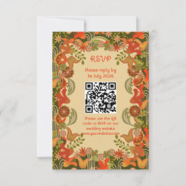 Retro-Blumen - RSVP-Karte RSVP Karte