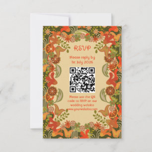 Retro-Blumen - RSVP-Karte RSVP Karte