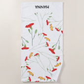Retro-Blumen Strandtuch, Retro-Blumenmuster  Strandtuch (Vorderseite)